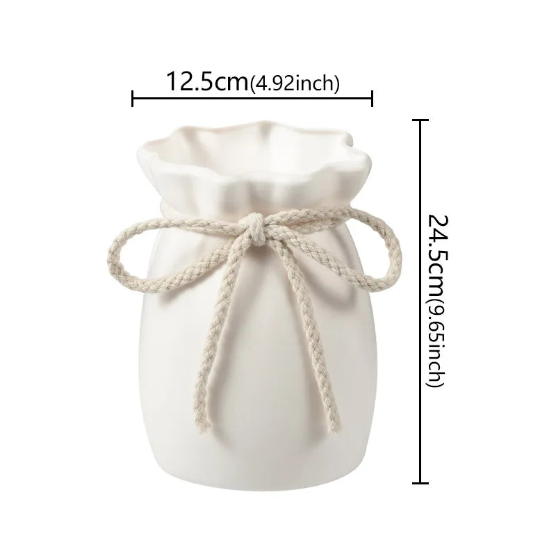 1Pc Bow Design Plastic Flower Vase Modern Art Nordic Decorative Vase Used for Wedding, Living Room, Office, Bedroom Decoration Quick Pick Grocers